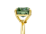 Yellow gold Fancy Green Asscher  Solitaire Diamond Ring with 4-Prong Setting on a Classic Band_8