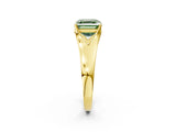Yellow gold Fancy Green Asscher  Solitaire Diamond Ring with Cathedral Band and Four-Prong Setting_56