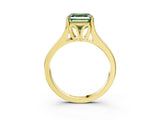 Yellow gold Fancy Green Asscher  Solitaire Diamond Ring with Cathedral Band and Four-Prong Setting_57