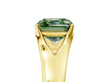 Yellow gold Fancy Green Asscher  Solitaire Diamond Ring with Cathedral Band and Four-Prong Setting_59
