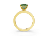 Yellow gold Fancy Green Asscher  Solitaire Diamond Ring with Channel-Set Baguette Band and Four-Prong Setting_20