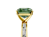 Yellow gold Fancy Green Asscher  Solitaire Diamond Ring with Channel-Set Baguette Band and Four-Prong Setting_22