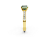 Yellow gold Fancy Green Asscher  Solitaire Diamond Ring with Channel-Set Band and Four-Prong Setting_22