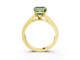 Yellow gold Fancy Green Asscher  Solitaire Diamond Ring with Channel-Set Band and Four-Prong Setting_23