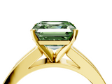 Yellow gold Fancy Green Asscher  Solitaire Diamond Ring with Channel-Set Band and Four-Prong Setting_24