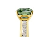 Yellow gold Fancy Green Asscher  Solitaire Diamond Ring with Channel-Set Band and Four-Prong Setting_25