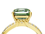 Yellow gold Fancy Green Asscher  Solitaire Diamond Ring with Channel Set Band and Six-Prong Setting_50