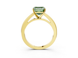 Yellow gold Fancy Green Asscher  Solitaire Diamond Ring with Four-Prong Setting and Classic Band_23