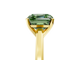 Yellow gold Fancy Green Asscher  Solitaire Diamond Ring with Four-Prong Setting and Classic Band_25