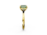 Yellow gold Fancy Green Asscher  Solitaire Diamond Ring with Four-Prong Setting on a Plain Band_22