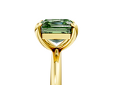 Yellow gold Fancy Green Asscher  Solitaire Diamond Ring with Four-Prong Setting on a Plain Band_25