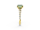 Yellow gold Fancy Green Asscher  Solitaire Diamond Ring with Pave Band and Four-Prong Setting_19