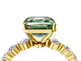 Yellow gold Fancy Green Asscher  Solitaire Diamond Ring with Pave Band and Four-Prong Setting_21