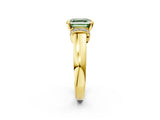 Yellow gold Fancy Green Asscher  Solitaire Diamond Ring with Pave Band and Six-Prong Setting_31