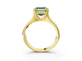 Yellow gold Fancy Green Asscher  Solitaire Diamond Ring with Six-Prong Cathedral Setting_35