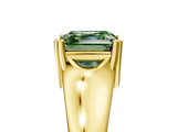 Yellow gold Fancy Green Asscher  Solitaire Diamond Ring with Six-Prong Cathedral Setting_37