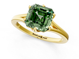 Yellow gold Fancy Green Asscher  Solitaire Diamond Ring with Six-Prong Setting and Tapered Band_18