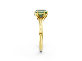 Yellow gold Fancy Green Asscher  Solitaire Diamond Ring with Six-Prong Setting and Tapered Band_19