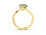 Yellow gold Fancy Green Asscher  Solitaire Diamond Ring with Six-Prong Setting and Tapered Band_20