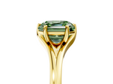 Yellow gold Fancy Green Asscher  Solitaire Diamond Ring with Six-Prong Setting and Tapered Band_22