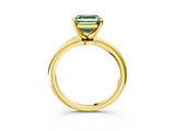 Yellow gold Fancy Green Asscher  Solitaire Diamond Ring with Six-Prong Setting on a Classic Band 3