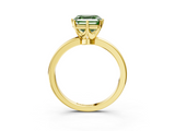 Yellow gold Fancy Green Asscher  Solitaire Diamond Ring with Six-Prong Setting on a Classic Band_3