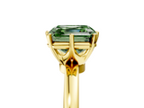 Yellow gold Fancy Green Asscher  Solitaire Diamond Ring with Six-Prong Setting on a Classic Band_5