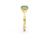 Yellow gold Fancy Green Asscher  Solitaire Diamond Ring with Split Shank and Four-Prong Setting_14