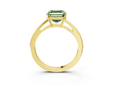 Yellow gold Fancy Green Asscher  Solitaire Diamond Ring with Split Shank and Four-Prong Setting_15