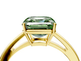 Yellow gold Fancy Green Asscher  Solitaire Diamond Ring with Split Shank and Four-Prong Setting_16