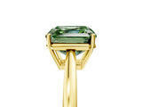 Yellow gold Fancy Green Asscher  Solitaire Diamond Ring with Split Shank and Four-Prong Setting_17