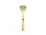 Yellow gold Fancy Green Asscher  Solitaire Diamond Ring with Split Shank and Four-Prong Setting_2