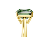 Yellow gold Fancy Green Asscher  Solitaire Diamond Ring with Split Shank and Four-Prong Setting_5