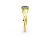 Yellow gold Fancy Green Asscher  Solitaire Diamond Ring with Tapered Band and Four-Prong Setting_31