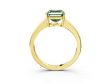 Yellow gold Fancy Green Asscher  Solitaire Diamond Ring with Tapered Band and Four-Prong Setting_32