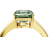 Yellow gold Fancy Green Asscher  Solitaire Diamond Ring with Tapered Band and Four-Prong Setting_33