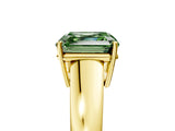 Yellow gold Fancy Green Asscher  Solitaire Diamond Ring with Tapered Band and Four-Prong Setting_34