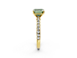 Yellow gold Fancy Green Asscher  Solitaire Diamond with Pavé Band and Four-Prong Setting_20
