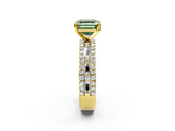 Yellow gold Fancy Green Asscher  Solitaire Diamond with Pave and Channel Set Band_18