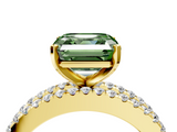 Yellow gold Fancy Green Asscher  Solitaire Diamond with Pave and Channel Set Band_20