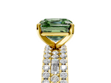 Yellow gold Fancy Green Asscher  Solitaire Diamond with Pave and Channel Set Band_21