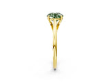 Yellow gold Fancy Green Asscher  Solitaire Engagement Ring with Four-Prong Setting and Classic Band 2
