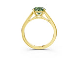 Yellow gold Fancy Green Asscher  Solitaire Engagement Ring with Four-Prong Setting and Classic Band 3