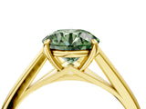 Yellow gold Fancy Green Asscher  Solitaire Engagement Ring with Four-Prong Setting and Classic Band 4