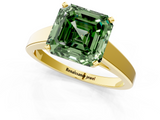 Yellow gold Fancy Green Asscher  Solitaire Engagement Ring with Four-Prong Setting and Tapered Band_22