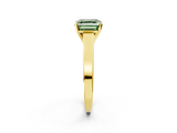 Yellow gold Fancy Green Asscher  Solitaire Engagement Ring with Four-Prong Setting and Tapered Band_23