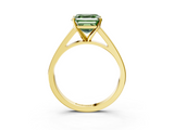 Yellow gold Fancy Green Asscher  Solitaire Engagement Ring with Four-Prong Setting and Tapered Band_24