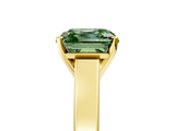 Yellow gold Fancy Green Asscher  Solitaire Engagement Ring with Four-Prong Setting and Tapered Band_26