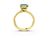 Yellow gold Fancy Green Asscher  Solitaire Engagement Ring with Scrollwork Band and Four-Prong Setting_21
