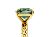 Yellow gold Fancy Green Asscher  Solitaire Engagement Ring with Scrollwork Band and Four-Prong Setting_23